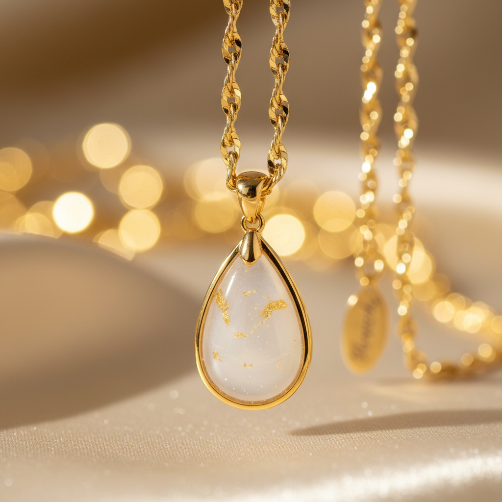 Collier doré et lait