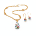 Parure Fleur Éternelle – Collier & Boucles d’oreilles en résine avec fleurs naturelles (offre foot2026)